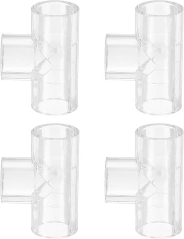 MECCANIXITY 4Pcs Clear Tee Fitting, 14mm ID PC Pipe Fitting Adapter Pipe Connector for Computer PC Water Cooling Systems in Saudi Arabia