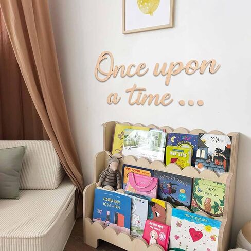 ذات مرة، علامة خشبية، ديكور جدار الحضانة لركن القراءة، رف الكتب لغرفة الأطفال، ديكور المنزل، عيد الميلاد، ديكور DIY هدية الطفل in Kuwait
