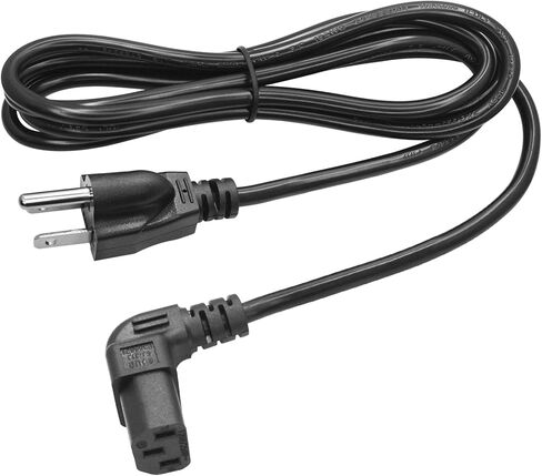 سلك طاقة الكمبيوتر ذو الزاوية اليمنى 5.9FT، سلك طاقة الشاشة NEMA 5-15P إلى IEC 320 C13 كبل طاقة التيار المتردد للكمبيوتر، 10A 250V، 18AWG لسطح المكتب والتلفزيون والشاشة والطابعات وكابل طاقة الكمبيوتر (أسود) in Kuwait