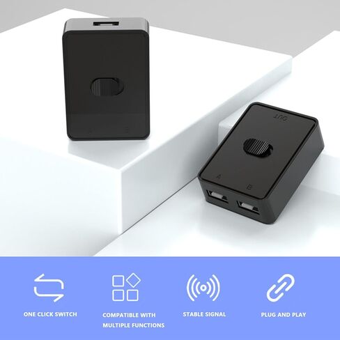 مفتاح USB 3.0، محدد مخرج USB 3.0 2 في 1، مفتاح ثنائي الاتجاه، التوصيل والتشغيل، سرعة عالية، لجهازي كمبيوتر يتشاركان طابعة واحدة، المكتب المنزلي in Kuwait