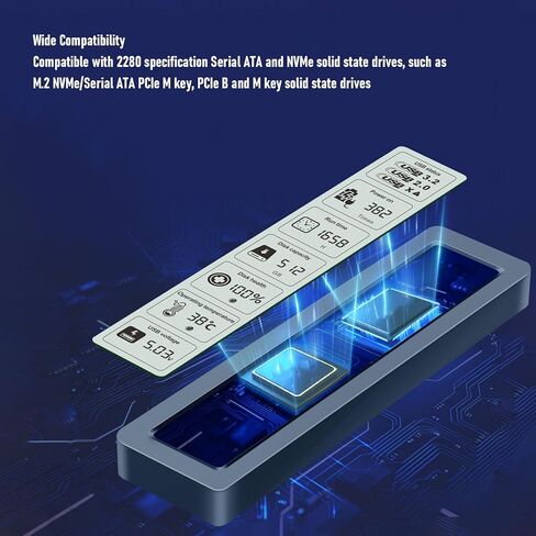 حاوية GOWENIC M.2 NVME SATA SSD، حاوية محرك أقراص الحالة الصلبة USB 3.2 Gen Type C بسرعة 10 جيجابت في الثانية لـ 2280 SSD، محرك أقراص الحالة الصلبة الخارجي، USB 3. محول Gen in Saudi Arabia