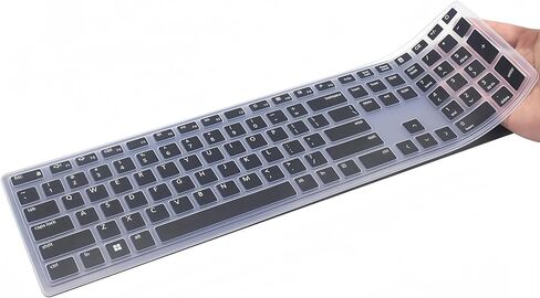 Silicone Keyboard Cover Skin Protector Compatible for Dell Pro Plus Wireless Keyboard KM7321W / KB700, Dell Pro Keyboard KM5221W / KB500 (Black) in Saudi Arabia