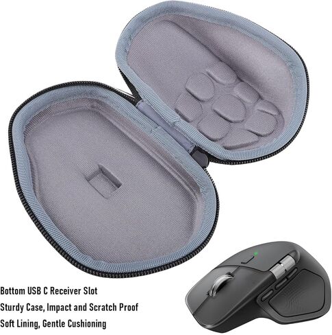 fosa Hard Case for MX Master 4 3 3S 2S Mouse, Travel Carrying Box with USB C Receiver Slot, Sturdy EVA Nylon Material, Portable Buckle Design in Saudi Arabia