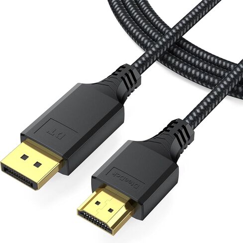 منفذ العرض إلى كابل HDMI بطول 6 أقدام، منفذ DispalyPort DP إلى HDMI 1080P@60 هرتز [أحادي الاتجاه] سلك مضفر ذكر إلى ذكر لشاشة عرض HDTV in Saudi Arabia