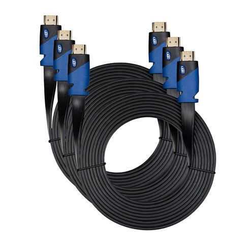 كابل HDMI مسطح من KAYO - 30 قدمًا، سلك مسطح HDMI عالي السرعة - تصنيف CL3 يدعم 4K، Ultra HD، 3D، 2160p، 1080p، إيثرنت وإرجاع الصوت (أحدث معيار HDMI 2.0b) متوافق مع HDCP 2.2 - 30 قدم in Kuwait
