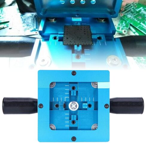 Reballing Rework Station Universal Ball Rework Table Lightweight Aluminum Alloy Kit with Handle for Mobile Phone Chip Repair 50 x 50mm Max Chip Size Blue in Saudi Arabia