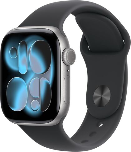 Apple Watch Series 11 [GPS 42mm] Smartwatch with Space Grey Aluminum Case with Black Sport Band - M/L. Sleep Score, Fitness Tracker, Health Monitoring, Always-On Display, Water Resistant in Saudi Arabia
