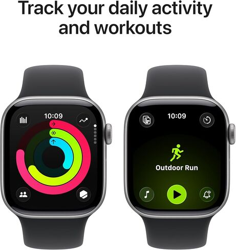 Apple Watch Series 11 [GPS 42mm] Smartwatch with Space Grey Aluminum Case with Black Sport Band - M/L. Sleep Score, Fitness Tracker, Health Monitoring, Always-On Display, Water Resistant in Saudi Arabia