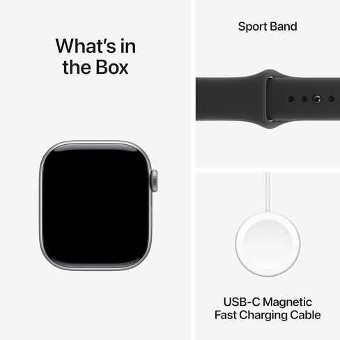 Apple Watch Series 11 [GPS 42mm] Smartwatch with Space Grey Aluminum Case with Black Sport Band - M/L. Sleep Score, Fitness Tracker, Health Monitoring, Always-On Display, Water Resistant in Saudi Arabia