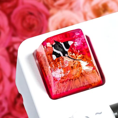 Hammerhead Shark in Pink Blue Ocean Artisan Keycap R1 SA Profile أغطية مفاتيح Sea Creatures مخصصة 1U ESC مصنوعة يدويًا من الراتنج غطاء مفتاح الألعاب Cherry MX Switch متوافق مع لوحة المفاتيح الميكانيكية هدية عاشق البحر in Kuwait