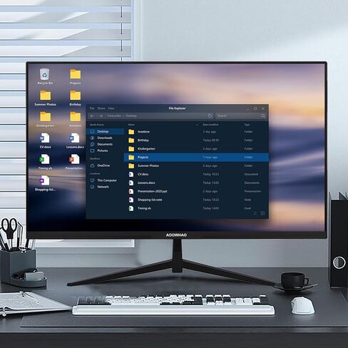 27 Inch 4K UHD (3840x2160) Monitor, Dual Mode 4K@60Hz/2K@144Hz, IPS Panel, Borderless Design, HDR400, 99% sRGB, Work & Gaming Monitor for Designers, Office, and PC Gaming with HDMI DP Type-c in Saudi Arabia