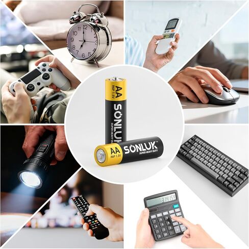 بطاريات AA 48 حزمة - بطاريات زنك كربون شديدة التحمل 1.5 فولت مزدوجة، زئبق/كادميوم/خالية من الرصاص، مثالية لأجهزة التحكم عن بعد وساعات LED والألعاب والمزيد in Kuwait