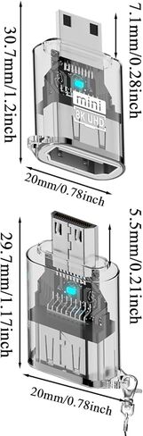 تحويل من النوع C، محول USB C 3x2x0.9 سم، موصل ABS شفاف مدمج للهواتف الذكية والكمبيوتر اللوحي والكمبيوتر المحمول والشحن ونقل البيانات والاستخدام المحمول in Kuwait