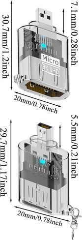 تحويل من النوع C، محول USB C 3x2x0.9 سم، موصل ABS شفاف مدمج للهواتف الذكية والكمبيوتر اللوحي والكمبيوتر المحمول والشحن ونقل البيانات والاستخدام المحمول in Kuwait