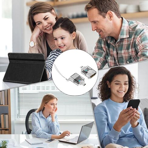 تحويل من النوع C، محول USB C 3x2x0.9 سم، موصل ABS شفاف مدمج للهواتف الذكية والكمبيوتر اللوحي والكمبيوتر المحمول والشحن ونقل البيانات والاستخدام المحمول in Kuwait