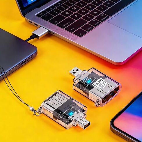 تحويل من النوع C، محول USB C 3x2x0.9 سم، موصل ABS شفاف مدمج للهواتف الذكية والكمبيوتر اللوحي والكمبيوتر المحمول والشحن ونقل البيانات والاستخدام المحمول in Kuwait
