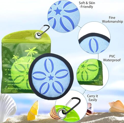 Beach Sand Remover, 4.9 inch Double Capacity Sand Removal Pouch, Great Accessory for Beach Pool Camping Hiking, Blue in Saudi Arabia