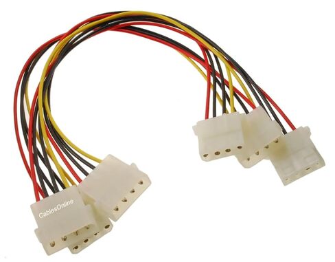 CablesOnline, 3-Pack 12-inch Internal 4-Pin Molex LP4 Male to LP4 Female Power Extension Cable, PC-000C-3 in Saudi Arabia