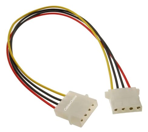 CablesOnline, 3-Pack 12-inch Internal 4-Pin Molex LP4 Male to LP4 Female Power Extension Cable, PC-000C-3 in Saudi Arabia