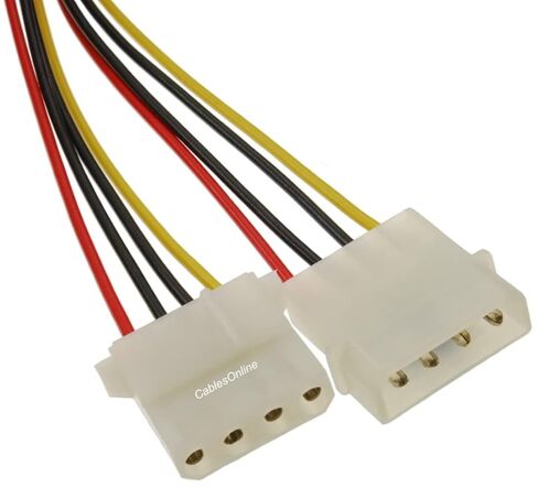 CablesOnline, 3-Pack 12-inch Internal 4-Pin Molex LP4 Male to LP4 Female Power Extension Cable, PC-000C-3 in Saudi Arabia