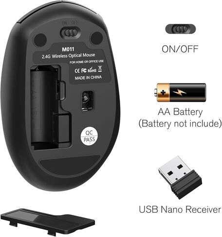 Wireless Mouse, Quiet 2.4G Optical Computer Mice with USB Receiver, Silent, 3 Adjustable DPI (800/1200/1600), Compatible with Laptop, Notebook, MacBook, Computer, Desktop, Mac, PC in Saudi Arabia