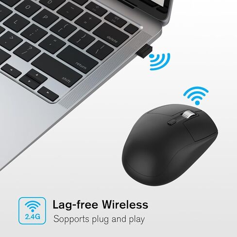 Wireless Mouse, Quiet 2.4G Optical Computer Mice with USB Receiver, Silent, 3 Adjustable DPI (800/1200/1600), Compatible with Laptop, Notebook, MacBook, Computer, Desktop, Mac, PC in Saudi Arabia