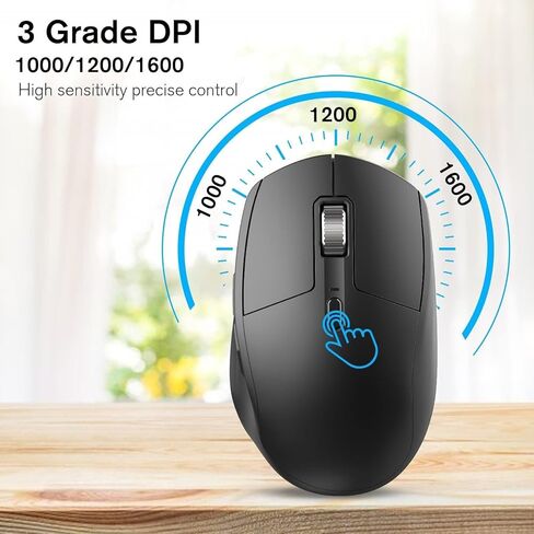 Wireless Mouse, Quiet 2.4G Optical Computer Mice with USB Receiver, Silent, 3 Adjustable DPI (800/1200/1600), Compatible with Laptop, Notebook, MacBook, Computer, Desktop, Mac, PC in Saudi Arabia