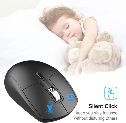 Wireless Mouse, Quiet 2.4G Optical Computer Mice with USB Receiver, Silent, 3 Adjustable DPI (800/1200/1600), Compatible with Laptop, Notebook, MacBook, Computer, Desktop, Mac, PC in Saudi Arabia