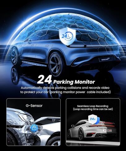 4K Rear View Mirror Camera with Carplay & Android Auto: 11.26" Smart Touch Screen Mirror Dash Cam Front and Rear with Voice Control, Parking Monitor, Reverse Assist for Car Truck SUV Van (64GB Card) in Kuwait