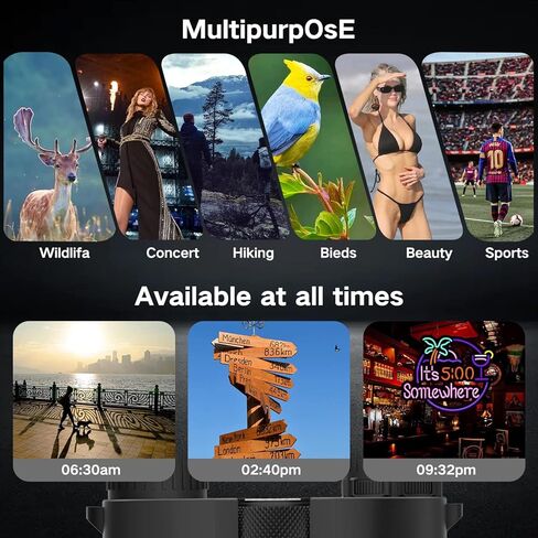 مناظير مدمجة مقاس 20 × 25 للبالغين والأطفال، مناظير مقاومة للماء كبيرة الحجم للصيادين، سهلة التركيز على مشاهدة الطيور أثناء المشي لمسافات طويلة في الهواء الطلق، باللون الأسود in Kuwait