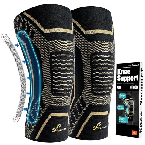 Copper Knee Brace for Men & Women - Knee Compression Sleeve with Side Stabilizers - Knee Support for Running, Hiking, Walking, Basketball, Volleyball, Meniscus Tear, ACL, Arthritis Knee Pain Relief in Saudi Arabia