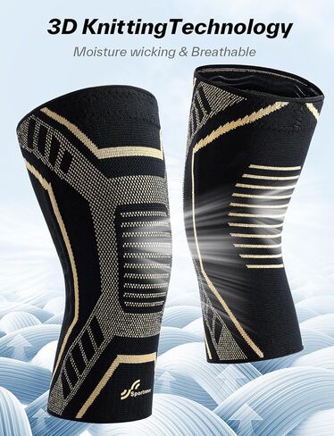 Copper Knee Brace for Men & Women - Knee Compression Sleeve with Side Stabilizers - Knee Support for Running, Hiking, Walking, Basketball, Volleyball, Meniscus Tear, ACL, Arthritis Knee Pain Relief in Saudi Arabia