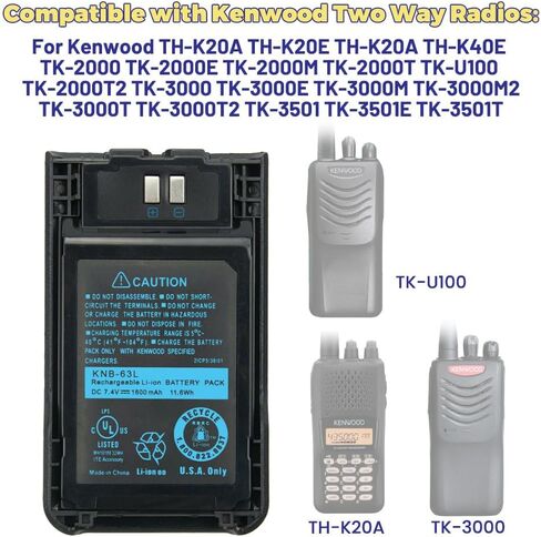 10x KNB-63L Battery for Kenwood TH-K20A, TH-K20E, TH-K40E, TK-2000, TK-2000E, TK-2000M, TK-2000T, TK-2000T2, TK-3000, TK-3000E, TK-3000M, TK-3000T, TK-3501E, TK-U100 Radios in Saudi Arabia