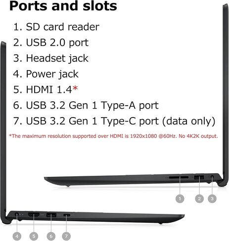 كمبيوتر محمول Dell Inspiron 15، كمبيوتر FHD بشاشة لمس 15.6 بوصة، AMD Ryzen 7 7730U ثماني النواة (Beat Ultra 5 125U)، ذاكرة الوصول العشوائي DDR4 سعة 32 جيجابايت، 1 تيرابايت PCIe SSD، WiFi، بلوتوث، كاميرا ويب، HDMI، Windows 11 Pro، كابل من النوع C إلى RJ45 in Kuwait