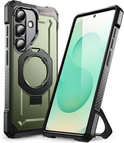 حافظة SUPCASE لهاتف Galaxy S25 FE مع حامل (مقبض Unicorn Beetle)، [متوافقة مع MagSafe] [حماية من الدرجة العسكرية] حافظة هاتف مغناطيسية شديدة التحمل لهاتف S25 FE 6.7 بوصة، أسود in Kuwait