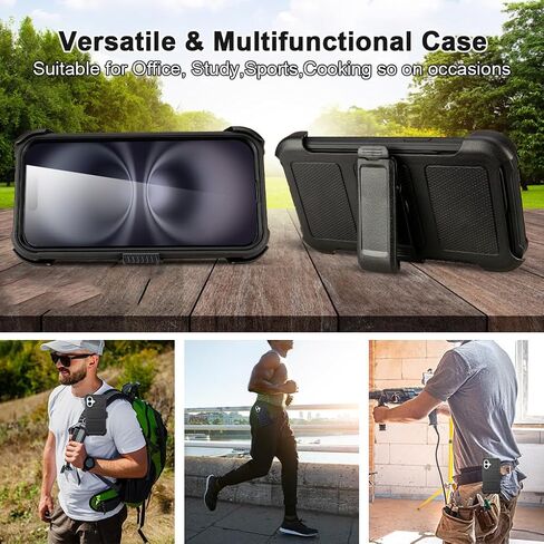 for Defender iPhone 17 Case with Clip,for Holster iPhone 17 Case with Kickstand,for Heavy Duty iPhone17 Phone Case Rugged 2 Layers of Sturdy,Anti-Drop for Phone Case iPhone17Case Protective(Black) in Saudi Arabia
