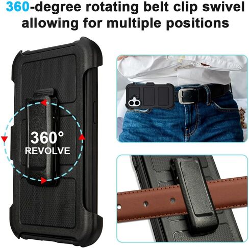 for Defender iPhone 17 Case with Clip,for Holster iPhone 17 Case with Kickstand,for Heavy Duty iPhone17 Phone Case Rugged 2 Layers of Sturdy,Anti-Drop for Phone Case iPhone17Case Protective(Black) in Saudi Arabia