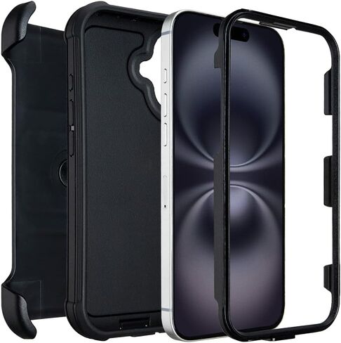 for Defender iPhone 17 Case with Clip,for Holster iPhone 17 Case with Kickstand,for Heavy Duty iPhone17 Phone Case Rugged 2 Layers of Sturdy,Anti-Drop for Phone Case iPhone17Case Protective(Black) in Saudi Arabia