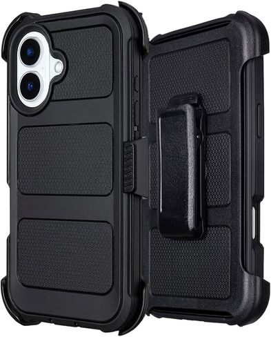 for Defender iPhone 17 Case with Clip,for Holster iPhone 17 Case with Kickstand,for Heavy Duty iPhone17 Phone Case Rugged 2 Layers of Sturdy,Anti-Drop for Phone Case iPhone17Case Protective(Black) in Saudi Arabia