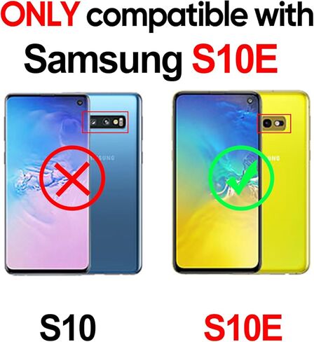 حافظة هاتف LeYi لهاتف Samsung Galaxy S10E: [𝐍𝐨𝐭 𝐅𝐢𝐭 𝐒𝟏𝟎]، مع واقي شاشة زجاجي وواقي عدسة الكاميرا، غطاء خلوي Android من الدرجة العسكرية مع حلقة مغناطيسية لهاتف Samsung S10E 5G، أسود in Kuwait