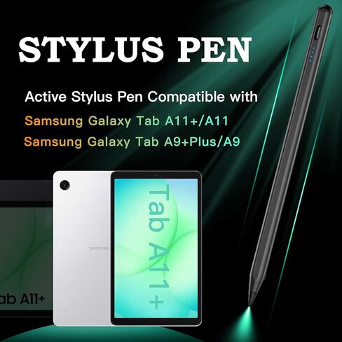 قلم ستايلس لجهاز Samsung Galaxy Tab A11+/A11 Android S Pen متوافق مع Galaxy Table A9+/A9 8.7/11 بوصة شحن سريع للطاولة، امتصاص مغناطيسي (أسود) in Saudi Arabia
