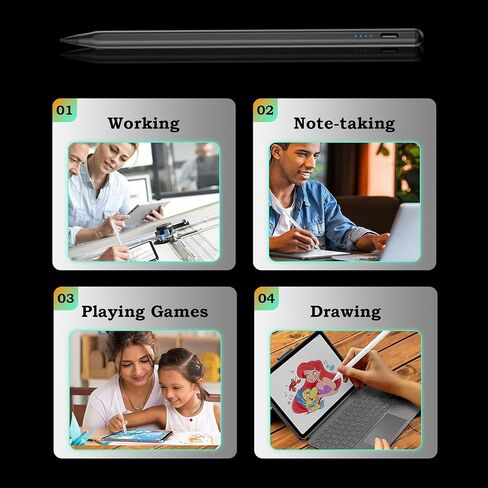 قلم ستايلس لجهاز Samsung Galaxy Tab A11+/A11 Android S Pen متوافق مع Galaxy Table A9+/A9 8.7/11 بوصة شحن سريع للطاولة، امتصاص مغناطيسي (أسود) in Saudi Arabia