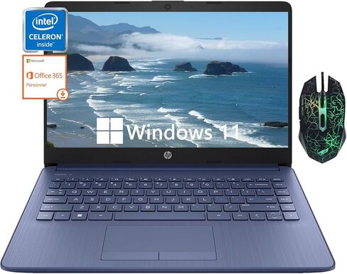 كمبيوتر محمول HP Stream 14 بوصة (2025) للطلاب والأعمال، أجهزة كمبيوتر محمولة خفيفة للغاية، Intel Celeron N4500، ذاكرة الوصول العشوائي 4 جيجابايت، eMMC سعة 64 جيجابايت، رسومات Intel UHD، مكتب لمدة عام 365، كاميرا ويب عالية الدقة، WiFi 6، Windows 11 S، أبيض in Kuwait