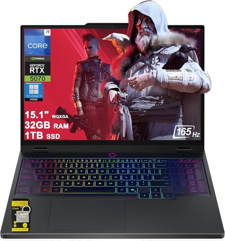 كمبيوتر محمول للألعاب Lenovo Legion 5i مقاس 15.1 بوصة WQXGA 2560x1600 OLED 165 هرتز (100% DCI-P3، 1000nits HDR) Intel 24-core i9-14900HX 32 جيجابايت ذاكرة الوصول العشوائي 1 تيرابايت SSD GeForce RTX 5070 (ما يصل إلى 798 AI Tops) RGB Backlit Win11Pro ICP Hu in Kuwait