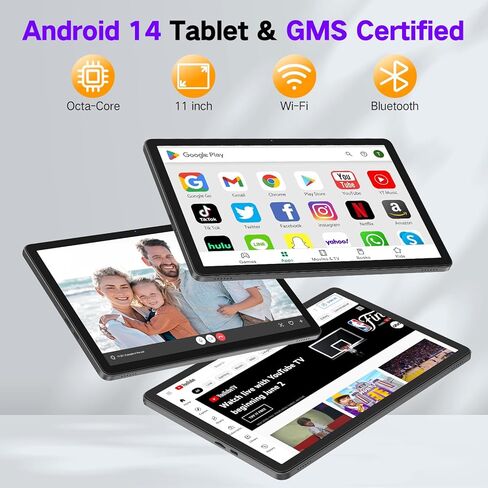 تابلت JUNYANG مقاس 11 بوصة Android 14 مع ثماني النواة، ذاكرة وصول عشوائي 256 جيجابايت، ذاكرة وصول عشوائي 10 جيجابايت (توسيع 2 تيرابايت)، كمبيوتر لوحي 2026 مع بطارية 8000 مللي أمبير في الساعة، تابلت بشاشة كبيرة عالية الدقة لقراءة تعلم الألعاب، واي فاي 6 وB in Kuwait