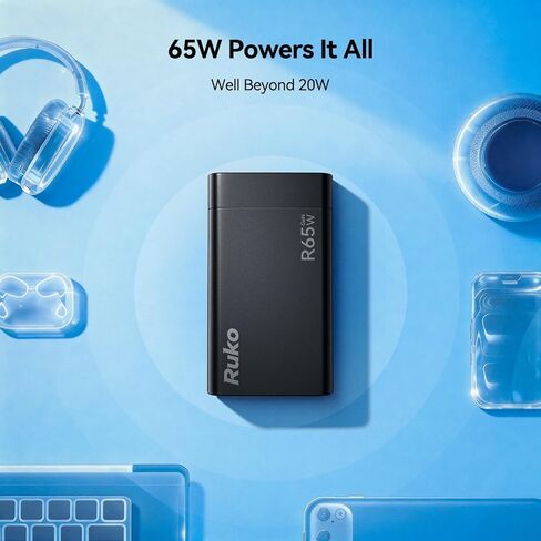 شاحن Ruko USB C بقدرة 65 واط، وشاحن GaN سريع وبطاقة Micro SD سعة 128 جيجا مع قارئ ومحول in Saudi Arabia