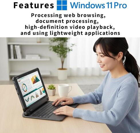 Fujitsu Tablet Stylistic Q5010 2 in 1 Touchscreen Laptop, 10.1" FHD Tablet, Intel Celeron N4020, 4GB RAM, 64GB SSD, 2 Camera, Type-C, Japanese Keyboard, Windows 11 Pro (Renewed) in Kuwait