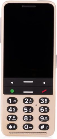 Phone for Blind and Visually Impaired with Tactile Buttons; Advanced AI Assistant, and SOS Alerts. Easy to Use, Golden Sand Color in Saudi Arabia