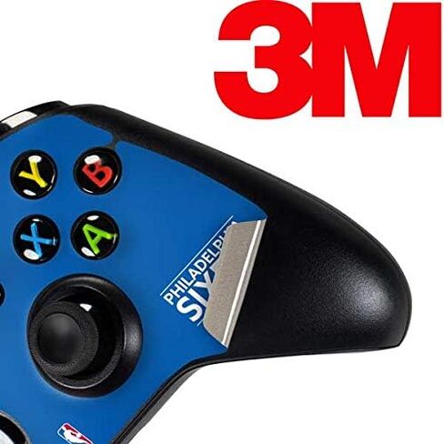 ملصق Skinit المخصص للألعاب متوافق مع وحدة تحكم Xbox One - مرخص رسميًا من NBA Philadelphia 76ers Standard - تصميم أزرق in Kuwait