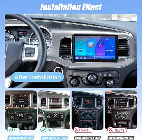 2+64G Car Radio for Dodge Charger 9 inch Touch Screen 2011 2012 2013 2014 Stereo,Wireless Carplay/Andriod Auto/Bluetooth/WiFi//EQ Audio/AM/FM/Navigation/AHD Camera in Saudi Arabia